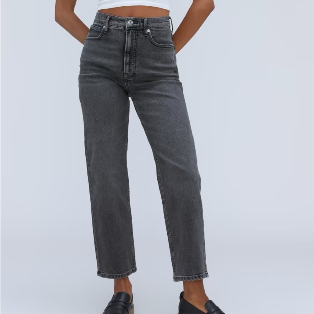 Everlane Way-High Jeans in Washed Black - Size 28